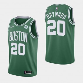 Men's Boston Celtics Gordon Hayward Icon Green 2019-20 GE Patch Jersey