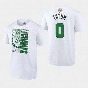 2022 Eastern Conference Champions Jayson Tatum Boston Celtics T-shirt Locker Room White