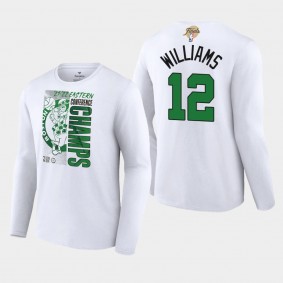 Boston Celtics 2022 Eastern Conference Champs Grant Williams T-shirt Long Sleeve White