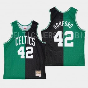 Boston Celtics Al Horford Hardwood Classics Split Jersey Black Kelly Green