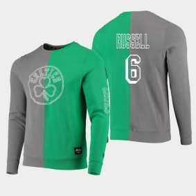 Boston Celtics Bill Russell Color Block New Era Sweatshirt Gray Green
