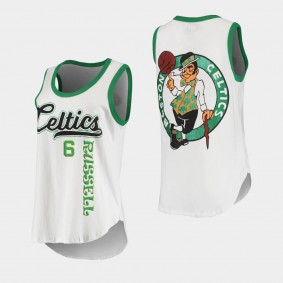 Bill Russell Boston Celtics Women's Hardwood Classics High Hoops Tank Top White