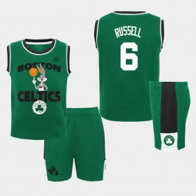Boston Celtics Bill Russell Space Jam 2 Tank Top & Shorts Kit Green