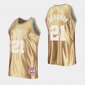 Boston Celtics NBA 75TH HWC Limited Bill Sharman Jersey Gold