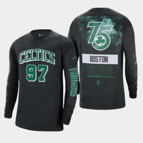 Boston Celtics Brodric Thomas Courtside Black T-shirt 17 NBA Champions