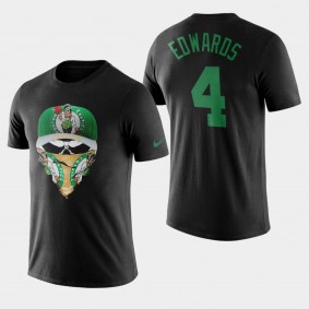 Boston Celtics Carsen Edwards Skull Mask Black Conquer Covid-19 T-Shirt