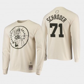 Boston Celtics Dennis Schroder Hardwood Classics Cream T-shirt long sleeve