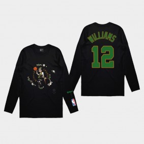 Boston Celtics #12 Grant Williams Team Logo Long Sleeve T-shirt Black