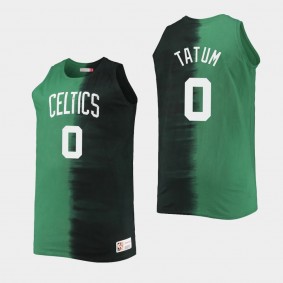 Boston Celtics Jayson Tatum Tie-Dye Tank Top Black Green Big Tall