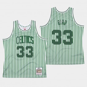 Striped Larry Bird Boston Celtics 2020 Independence Jersey - Green
