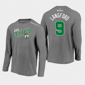 Boston Celtics Romeo Langford Noches Ene-Be-A Heathered Charcoal T-shirt Long Sleeve