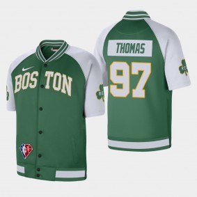 Boston Celtics Brodric Thomas Short Sleeve Jacket Kelly Green White