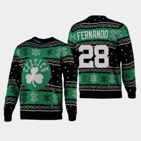 2021 Christmas Snowflake Boston Celtics Bruno Fernando Sweater Black