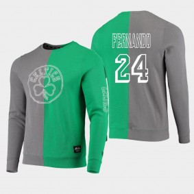 Boston Celtics Bruno Fernando Color Block New Era Sweatshirt Gray Green
