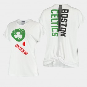 Carsen Edwards Boston Celtics Women's New Era T-Shirt Split Back White