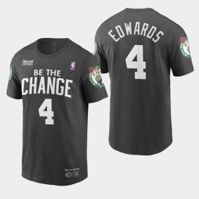 BLM Statement Carsen Edwards Boston Celtics T-Shirt Be The Change - Black