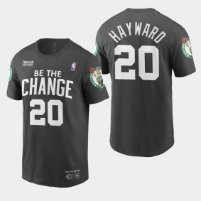 BLM Statement Gordon Hayward Boston Celtics T-Shirt Be The Change - Black