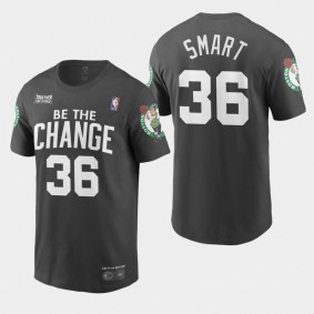 BLM Statement Marcus Smart Boston Celtics T-Shirt Be The Change - Black