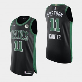 Enes Kanter Boston Celtics Orlando Return freedom Statement Authentic GE Patch Jersey Black