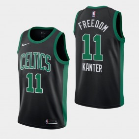 Enes Kanter Boston Celtics Orlando Return freedom Statement Jersey Black