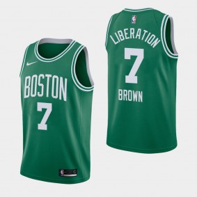 Jaylen Brown Boston Celtics Orlando Return Liberation Icon Jersey Green