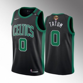 Jayson Tatum No.24 patch Celtics #0 Black Statement Jersey 2022 NBA Finals