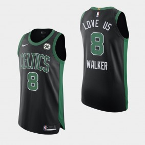 Kemba Walker Boston Celtics Orlando Return Love Us Statement Authentic GE Patch Jersey Black