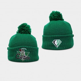 Boston Celtics NBA 75th Season Green Pom Beanie Knit Hat