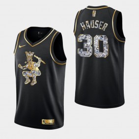 Boston Celtics Sam Hauser Retro Logo Diamond Jersey 2022 NBA Playoffs Black