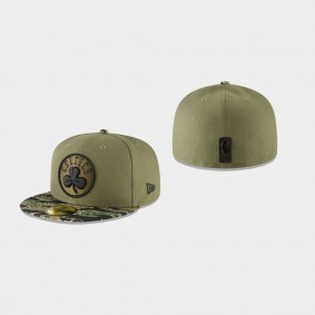 Tiger Camo Boston Celtics 59FIFTY Fitted Olive Hat