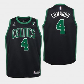 Boston Celtics Carsen Edwards Statement Vistaprint Patch Jordan Brand Youth Jersey - Black