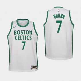 Boston Celtics Jaylen Brown City Youth Jersey - White