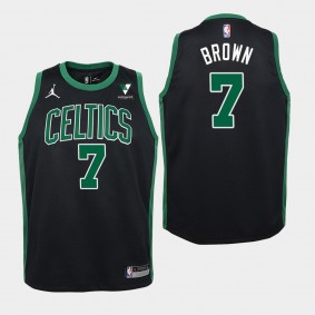 Boston Celtics Jaylen Brown Statement Vistaprint Patch Jordan Brand Youth Jersey - Black