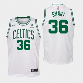 Marcus Smart Boston Celtics Association Vistaprint Patch Youth Jersey - White