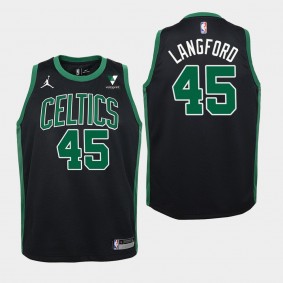 Boston Celtics Romeo Langford Statement Vistaprint Patch Jordan Brand Youth Jersey - Black