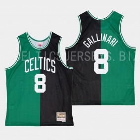 Boston Celtics Danilo Gallinari Split Jersey Hardwood Classics Black Kelly Green