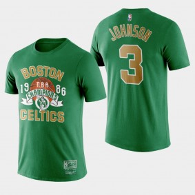Dennis Johnson Boston Celtics 1986 Finals Championship 16th T-Shirt Green