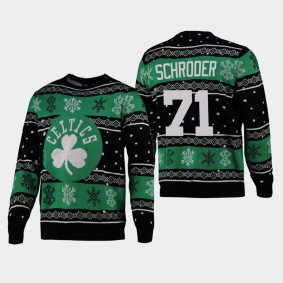 2021 Christmas Snowflake Boston Celtics Dennis Schroder Sweater Black