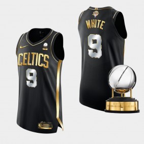 Boston Celtics Derrick White Black Authentic Jersey 2022 Eastern Conference Champions Golden