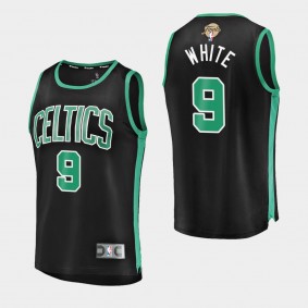 Boston Celtics Derrick White 2022 NBA Finals Black Jersey Replica Statement
