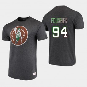 Boston Celtics Evan Fournier Throwback Logo Tri-Blend T-Shirt Black