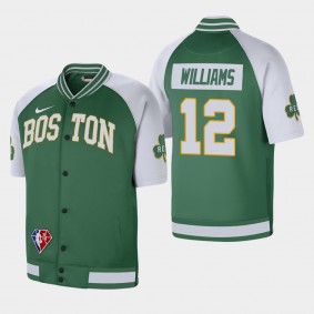 Boston Celtics Grant Williams Short Sleeve Jacket Kelly Green White