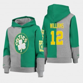 Boston Celtics 2021 Grant Williams Hardwood Classics Split Color Hoodie Gray Green