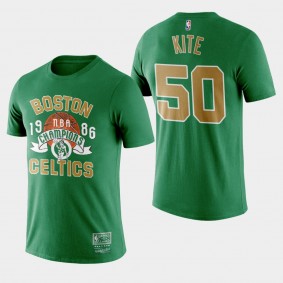 Greg Kite Boston Celtics 1986 Finals Championship 16th T-Shirt Green