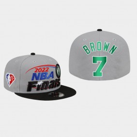 Boston Celtics 2022 Eastern Conference Champions Jaylen Brown Gray Locker Room 59FIFTY Fitted Hat
