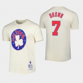 Boston Celtics #7 Jaylen Brown Hardwood Classics Americana Freedom Cream T-shirt