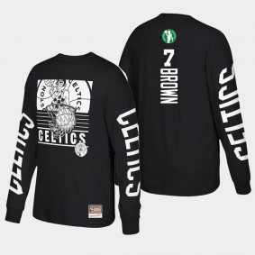 Jaylen Brown Boston Celtics Big Face 3.0 T-Shirt Hardwood Classics Long Sleeve Black