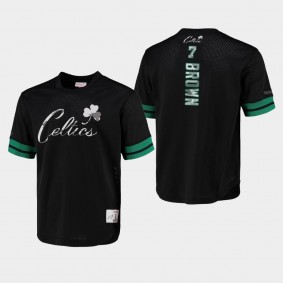 Jaylen Brown Boston Celtics Mesh Black Crew Neck T-shirt