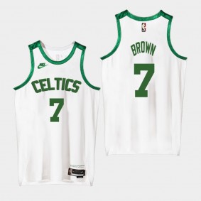 Boston Celtics Jaylen Brown Classic Edition Origins 75th anniversary Jersey White