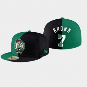 Boston Celtics Split Black Green Jaylen Brown Hat 59FIFTY Fitted